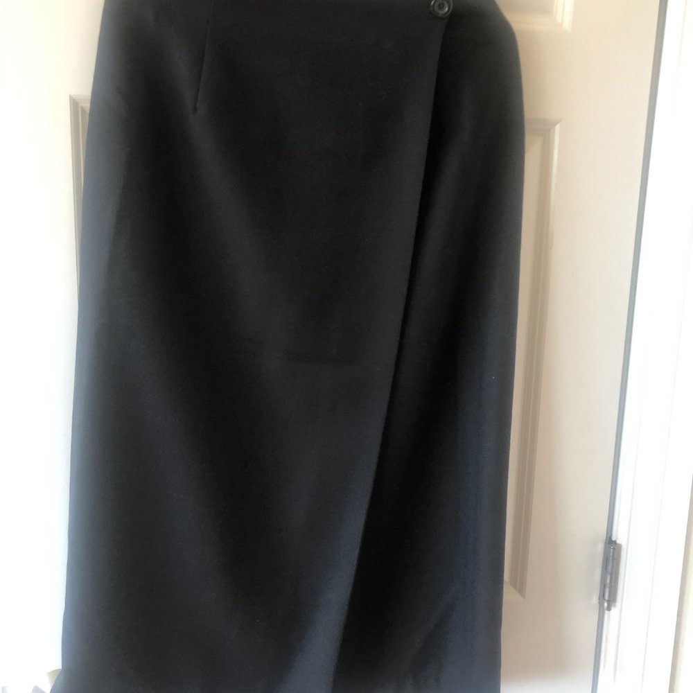 Wool wrap around midi skirt